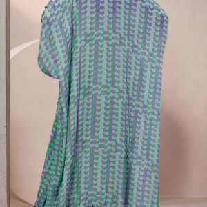 Blue Jacket Set With Hand Embroidered Blouse And Palazzo - Image 3