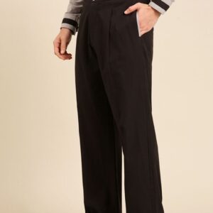 Black And Grey Malai Cotton Pants For Men - Image 2
