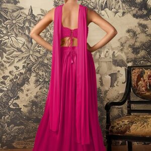 Pink Lehenga Set With Hand Embroidered Blouse And Dupatta - Image 2