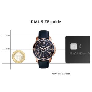 Fossil Men Leather Grant Sport Analog Blue Dial Watch - Image 2