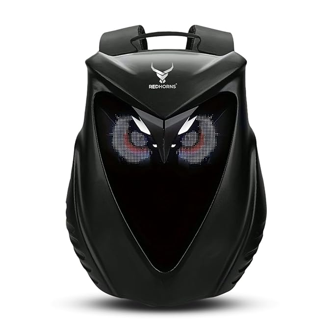 REDHORNS Midnight LED Eyes Biker Backpack for Motorcycle Riding