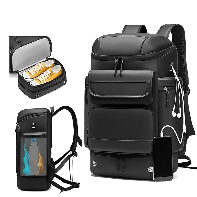 Skycare 45L Business Travel Backpack, Expandable Waterproof Laptop Bag