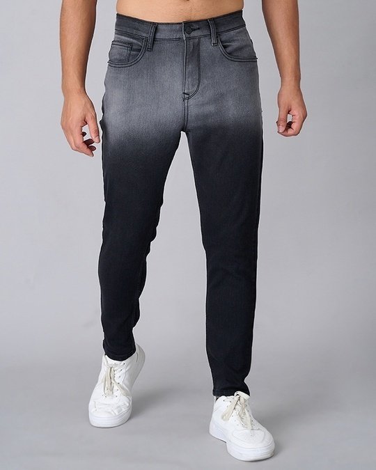 Old Grey Men's Black Washed Skinny Fit Jeans