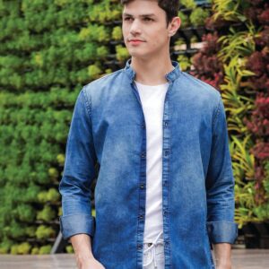 Men's Stone Blue Washed Denim Shirt