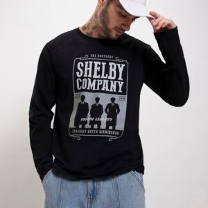 Men's Black Shelby Brother Typography T-shirt