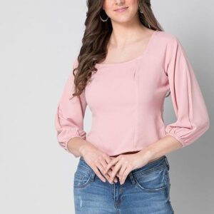 Peach Smocked Cutout Back Top | Women fashion
