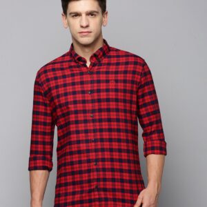 Men's slim fit Red Checked Slim Fit Shirt