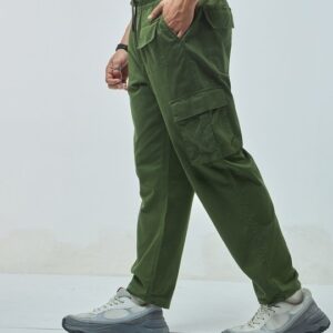 Men's Green Oversized Cargo Pants | Comfortable and fit
