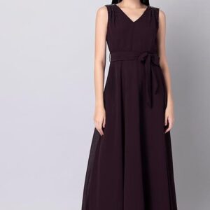 Maroon Embellished Maxi Dress FOR WOMEN