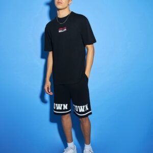 Men's Black  Oversized Co-ord Set | sporty and aesthetic