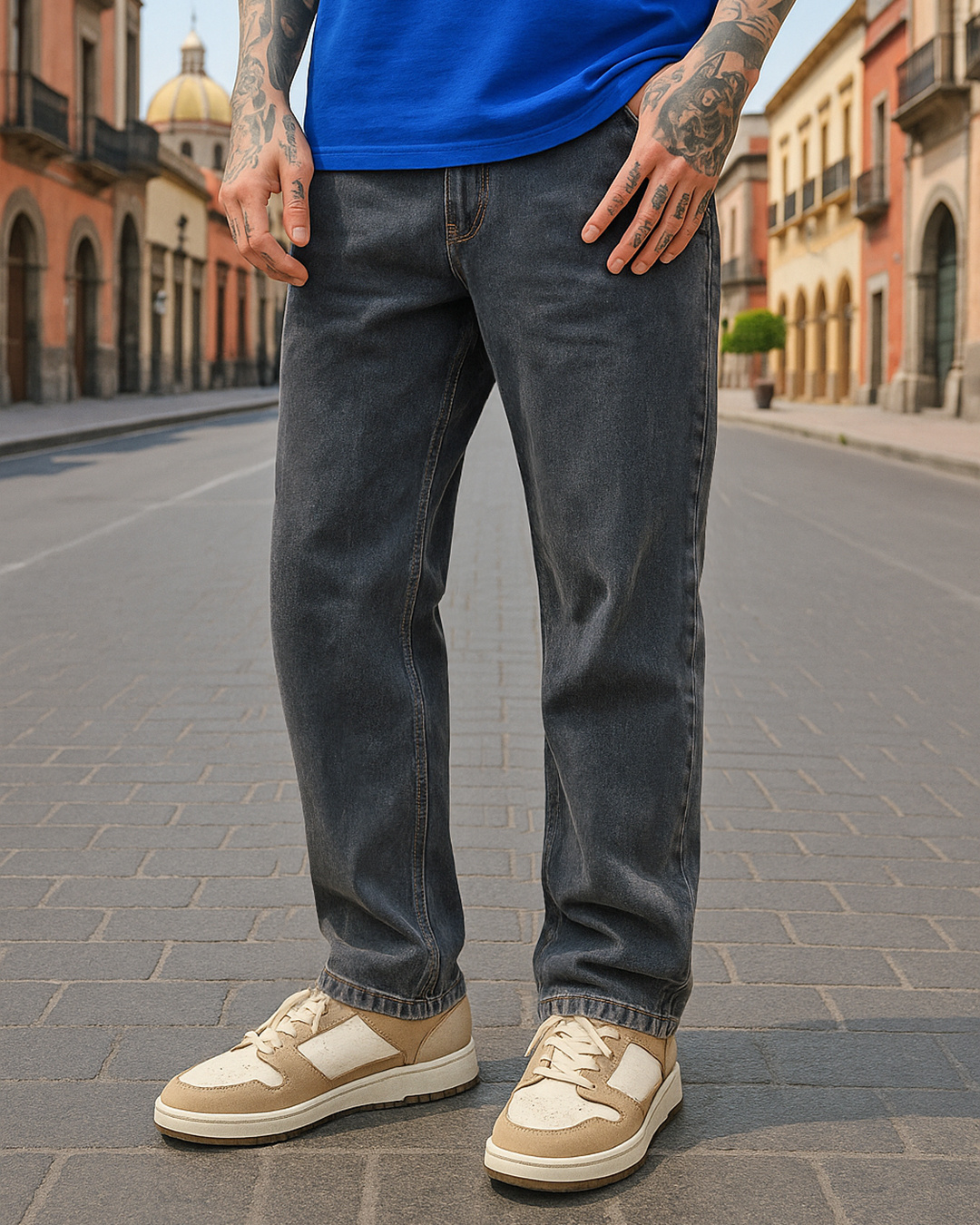 Buy Men's Dark Grey Slim Straight Fit Stretchable Washed Mid-Rise Jeans Online