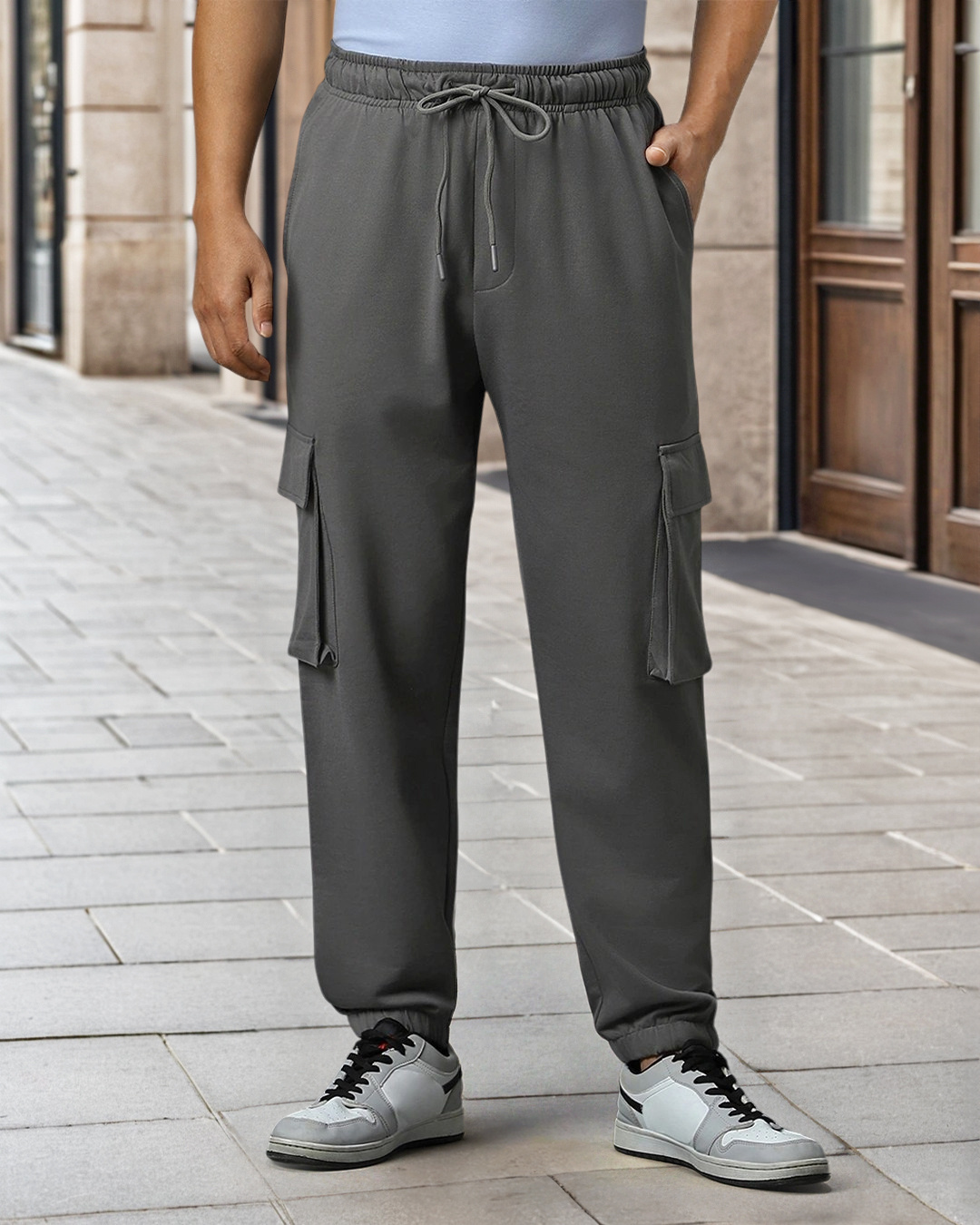 Buy Men's Grey Oversized Cargo Joggers Online