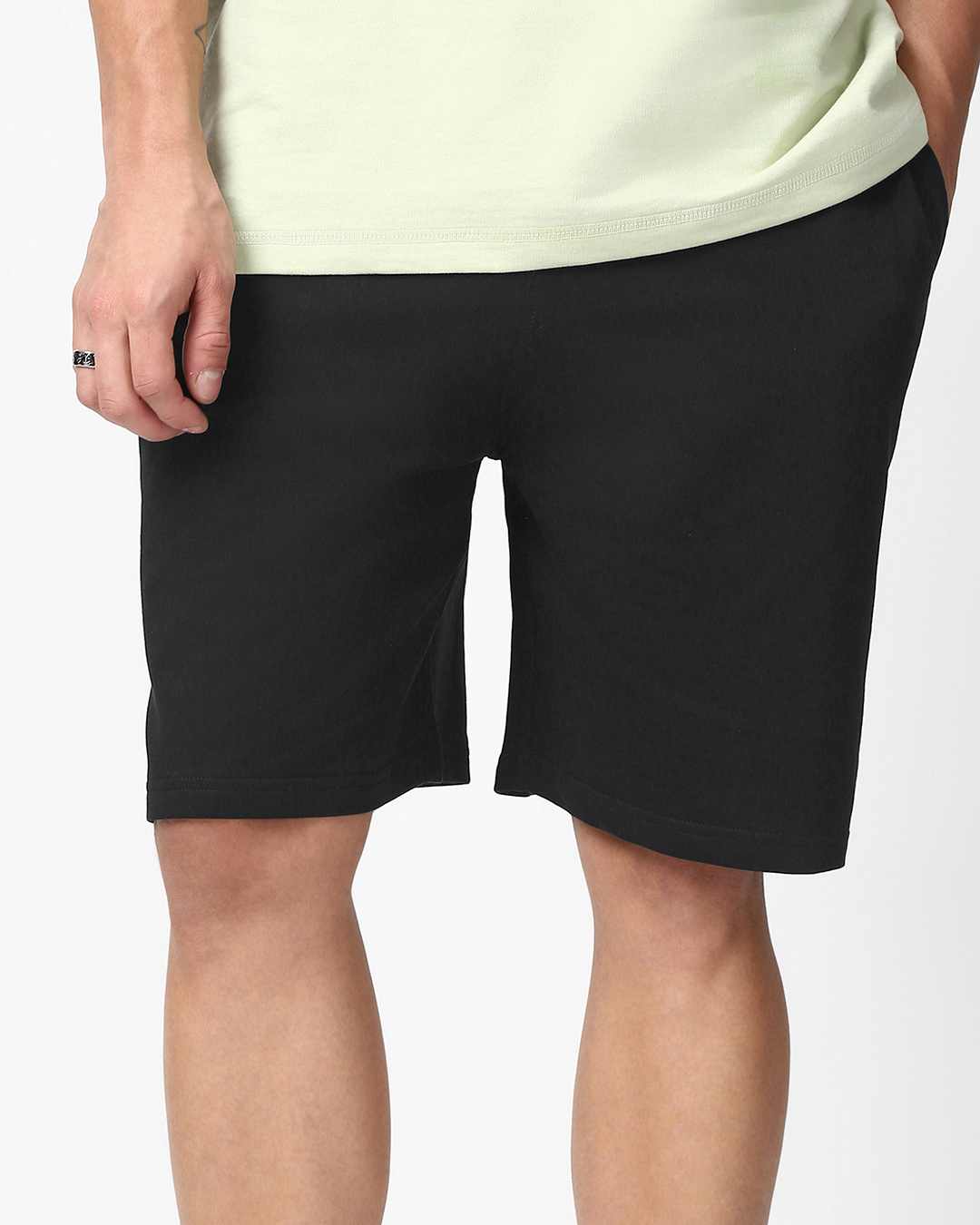 Buy Men's Jet Black Oversized Shorts Online