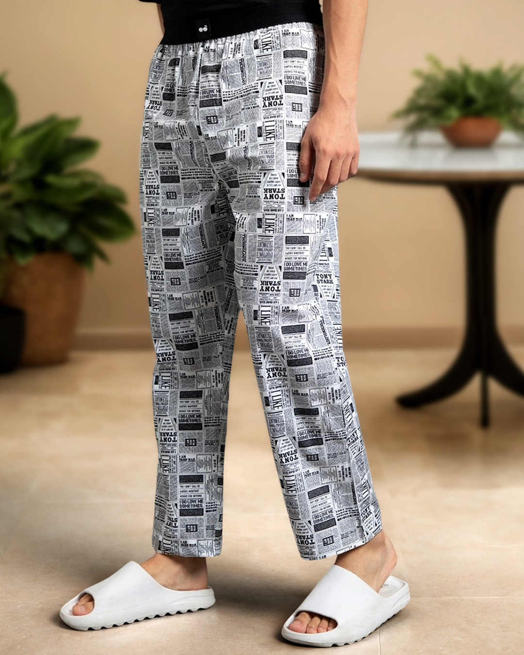 Buy Men's White All Over Printed Pyjamas Online in India