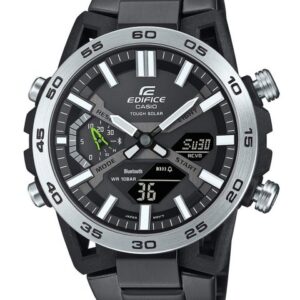 CASIO Men Dial & Stainless Steel Cuff Straps Analogue and Digital Chronograph Solar Powered Watch ED609 - Image 1