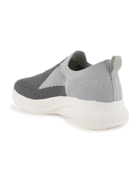 HRX by Hrithik Roshan Men Grey Colourblocked Contrast Sole Slip On Sneakers