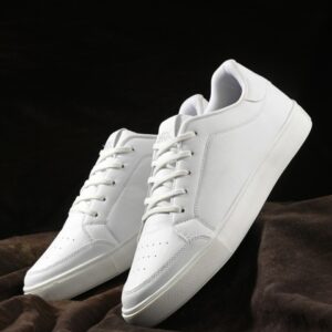 HRX by Hrithik Roshan Men White Perforations Comfort Insole Basics Sneakers