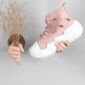 THE WHITE POLE Women Contrast Sole Canvas Lightweight Mid-Top Sneakers