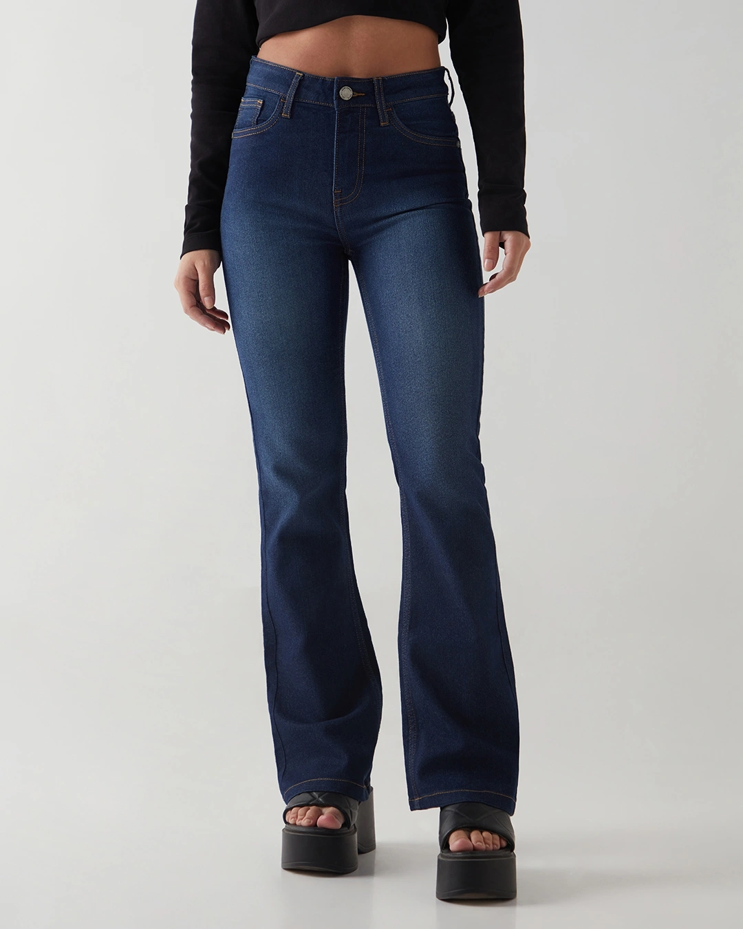 Women's Dark Blue Washed Bootcut Jeans