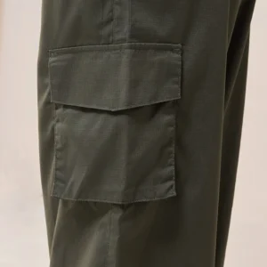 Women's Green Baggy Oversized Cargo Parachute Pants - Image 3