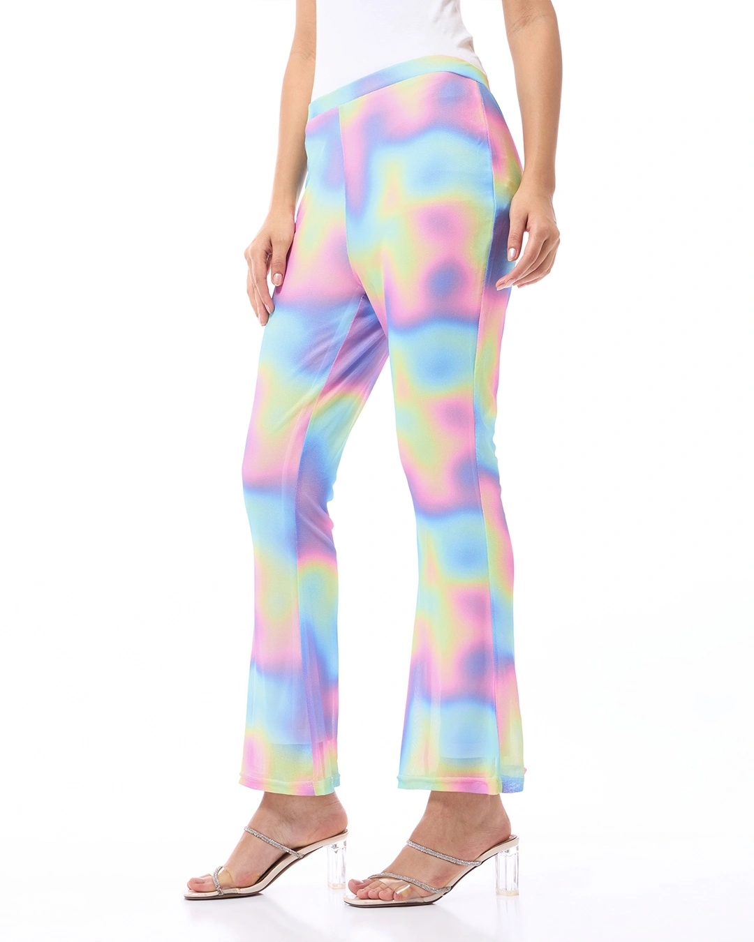 Women's Multicolor All Over Printed Flared Pants