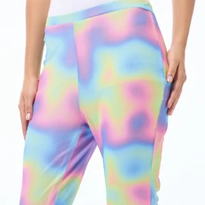 Women's Multicolor All Over Printed Flared Pants - Image 3